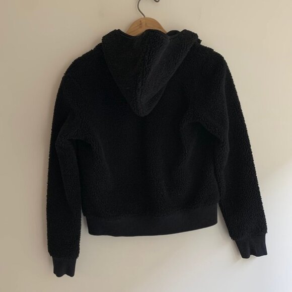 Uniqlo Women's Teddy Sherpa Hoodie Sweater Zip-up Zipper Front Black Size XS - Picture 9 of 10
